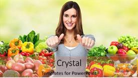  Presentation with health diet - Cool new theme with regime - happy healthy woman losing weight backdrop and a  colored foreground