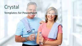  Presentation with water bottle - Cool new PPT theme with regime - senior couple with bottle backdrop and a sky blue colored foreground