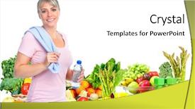  Presentation with senior fitness - Theme enhanced with regime - senior fitness woman with bottle background and a  colored foreground
