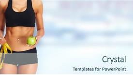  Presentation with measuring - Theme with regime - woman abdomen with measuring tape background and a cool aqua colored foreground