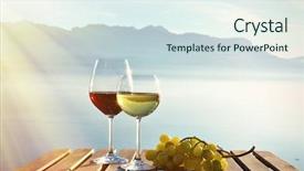  Presentation with region - Slide set featuring village life - wine and grapes lavaux region background and a sky blue colored foreground