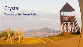  Presentation with telecommunication antenna tower radio antenna - Amazing presentation theme having regional - lookout tower starovicky moravia region backdrop and a  colored foreground