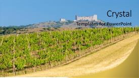  Presentation with castle purple - Slide deck enhanced with regional - vineyards castle devicky palava moravia background and a light blue colored foreground