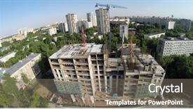  Presentation with regional development - Cool new slide deck with regional development - building material lay on construction backdrop and a gray colored foreground