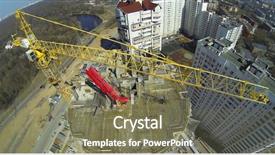  Presentation with regional development - Slide set featuring regional development - construction site of a high background and a gray colored foreground