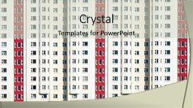  Presentation with region - Presentation featuring regional development - front of apartment block background and a  colored foreground