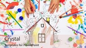  Presentation with house - Slide deck consisting of regional development - hands drawn house background and a lemonade colored foreground