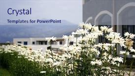  Presentation with region - Beautiful slide deck featuring regional development - home by the mountaineous region backdrop and a light blue colored foreground