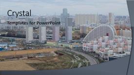  Presentation with construction site construction - Amazing presentation theme having regional development - residential area grand park backdrop and a  colored foreground