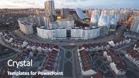  Presentation with regional development - Cool new presentation theme with regional development - residential area with tall buildings backdrop and a dark gray colored foreground
