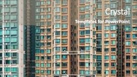  Presentation with regional development - Presentation having regional development - residential building background and a coral colored foreground