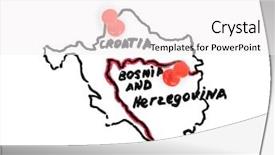  Presentation with bosnia - Slide set featuring regional economics - map of croatia and bosnia background and a white colored foreground