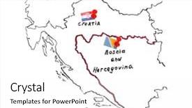  Presentation with dispute - Slides having regional economics - map of croatia and bosnia background and a white colored foreground
