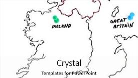  Presentation with united kingdom - Presentation design featuring regional economics - map of ireland and united background and a white colored foreground