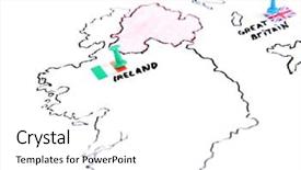  Presentation with united kingdom - PPT theme with regional economics - map of ireland and united background and a white colored foreground