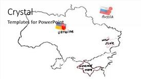  Presentation with dispute - Beautiful presentation featuring regional economics - map of ukraine and russia backdrop and a white colored foreground
