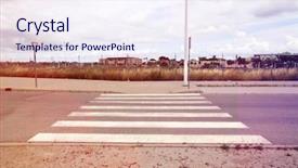  Presentation with pedestrian crossing - Cool new theme with regional economics - pedestrian crossing in abandoned housing backdrop and a sky blue colored foreground