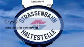  Presentation with public transport - Slides with regional planning - tram in vienna austria public background and a  colored foreground