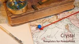  Presentation with map vintage - Cool new slide set with regional planning - vintage 1907 copyright - expired backdrop and a lemonade colored foreground