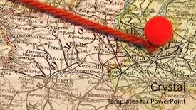  Presentation with map vintage - Beautiful slides featuring regional planning - vintage 1907 copyright - expired backdrop and a coral colored foreground