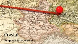  Presentation with map vintage - Beautiful PPT theme featuring regional planning - vintage 1907 copyright - expired backdrop and a lemonade colored foreground