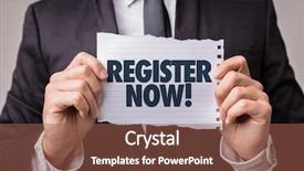  Presentation with now - Colorful presentation theme enhanced with register now backdrop and a tawny brown colored foreground