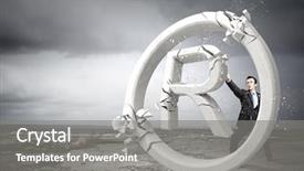  Presentation with trademark - Presentation theme featuring trade mark - angry businessman crashing stone trademark background and a gray colored foreground