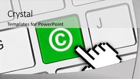  Presentation with symbol - Amazing slide deck having intellectual property law - computer keyboard with copyright symbol backdrop and a white colored foreground
