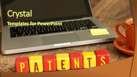  Presentation with intellectual property law - Amazing presentation having intellectual property law - patents written on a wooden backdrop and a tawny brown colored foreground