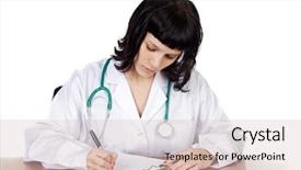  Presentation with floral border over white - Presentation with registered nurse - attractive lady doctor background and a soft green colored foreground