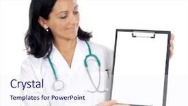  Presentation with lady - Audience pleasing PPT layouts consisting of registered nurse - attractive lady doctor backdrop and a sky blue colored foreground