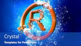  Presentation with trademark - Colorful presentation theme enhanced with registered-trademark-sink-in-blue backdrop and a cobalt blue colored foreground