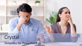  Presentation with divorce - PPT layouts enhanced with registry - young family in marriage divorce background and a light blue colored foreground