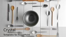  Presentation with bowl - Cool new theme with reglage en aviron - bowl and flatware on white backdrop and a light gray colored foreground