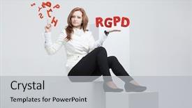  Presentation with gdpr - Beautiful PPT theme featuring reglement - rgpd spanish french and italian backdrop and a light gray colored foreground