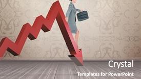  Presentation with walking - Beautiful slides featuring regression - businesswoman walking with briefcase backdrop and a gray colored foreground
