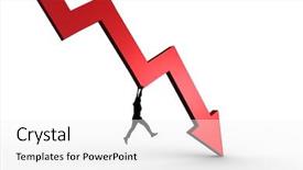  Presentation with red - Amazing slide set having regression - cheering silhouette against red arrow backdrop and a white colored foreground