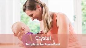  Presentation with mom baby - PPT layouts enhanced with regression - mom and newborn baby playing background and a coral colored foreground