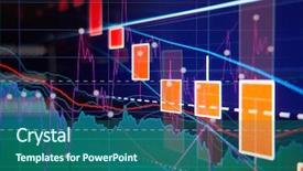  Presentation with stock market - Presentation theme consisting of regression - stock market down - red background and a ocean colored foreground