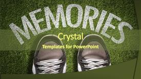  Presentation with sneakers - Colorful slide set enhanced with regression - top view of sneakers backdrop and a tawny brown colored foreground