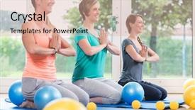  Presentation with mother doing yoga kids - Slide set consisting of regression - young women doing yoga background and a coral colored foreground