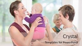  Presentation with young children - PPT layouts enhanced with regression - young women learn how background and a soft green colored foreground