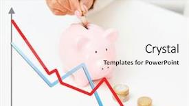  Presentation with euro - Cool new presentation theme with regression analysis - business finances crisis people backdrop and a sky blue colored foreground