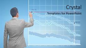  Presentation with statistics - Slide set enhanced with regression analysis - business people statistics and economical background and a light blue colored foreground