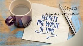  Presentation with time waste - Presentation design having regrets-are-waste-of-time background and a lemonade colored foreground