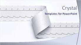  Presentation with ecg - Presentation design with regular-print-out-elektrocardiogram-ecg background and a sky blue colored foreground