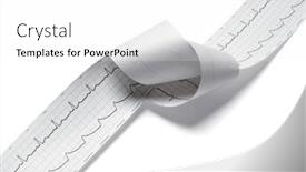  Presentation with ecg - Presentation design with regular-print-out-elektrocardiogram-ecg background and a white colored foreground