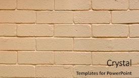  Presentation with close up of a brick - Presentation theme with regular templates - closeup on uni color brick background and a  colored foreground