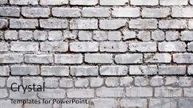  Presentation with white brick wall - Presentation theme having regular templates - painted white brick wall background and a light gray colored foreground
