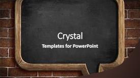  Presentation with brick wall - Beautiful PPT layouts featuring regular templates - speech bubble blackboard on brick backdrop and a dark gray colored foreground